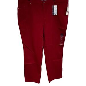NWT Gloria Vanderbilt Amanda Jeans Crimson Sky Red Tapered‎ Leg Size 24W